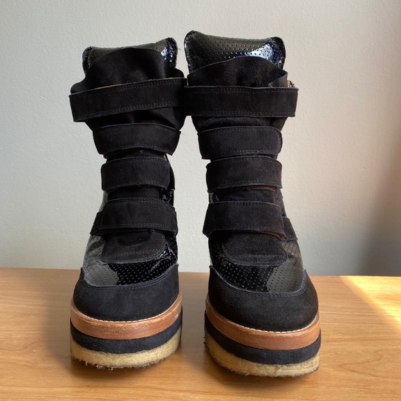 Isabel Marant Black Beckett Sneaker Wedge Heel Size 39 - Picture 8 of 16